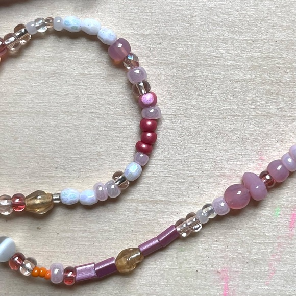 *sold* HANDMADE GLASS NECKLACE | Glass Chunkies One of a Kind Readymade Necklace - Picture 5 of 9